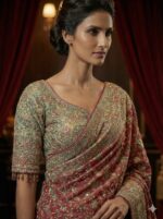 Embellished Scarlet Banarasi Saree