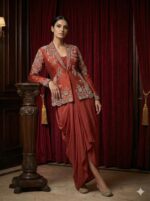 Embroidered Rust Jacket Drape