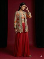 Regal Orange Embroidered Co Ord