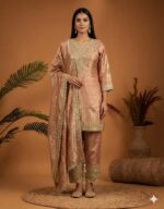 Pastel Gold Embellished Suit