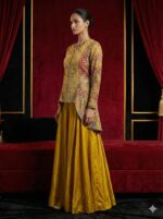 Mustard Zardozi Fusion Ensemble