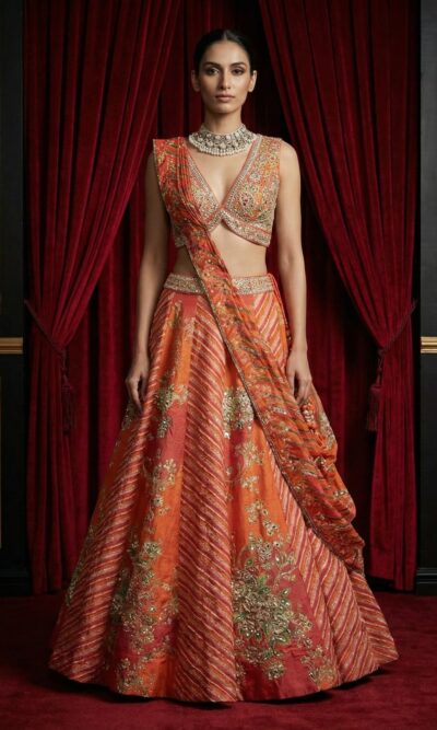 Rust Royal Lehenga