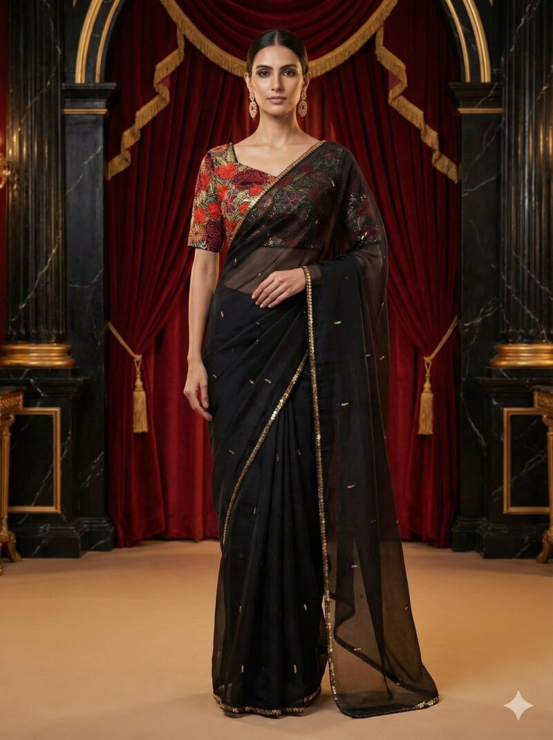 Noir Bloom Saree
