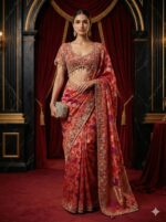 Timeless Scarlet Heritage Saree