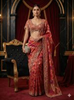 Timeless Scarlet Heritage Saree