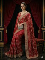 Embellished Crimson Saree