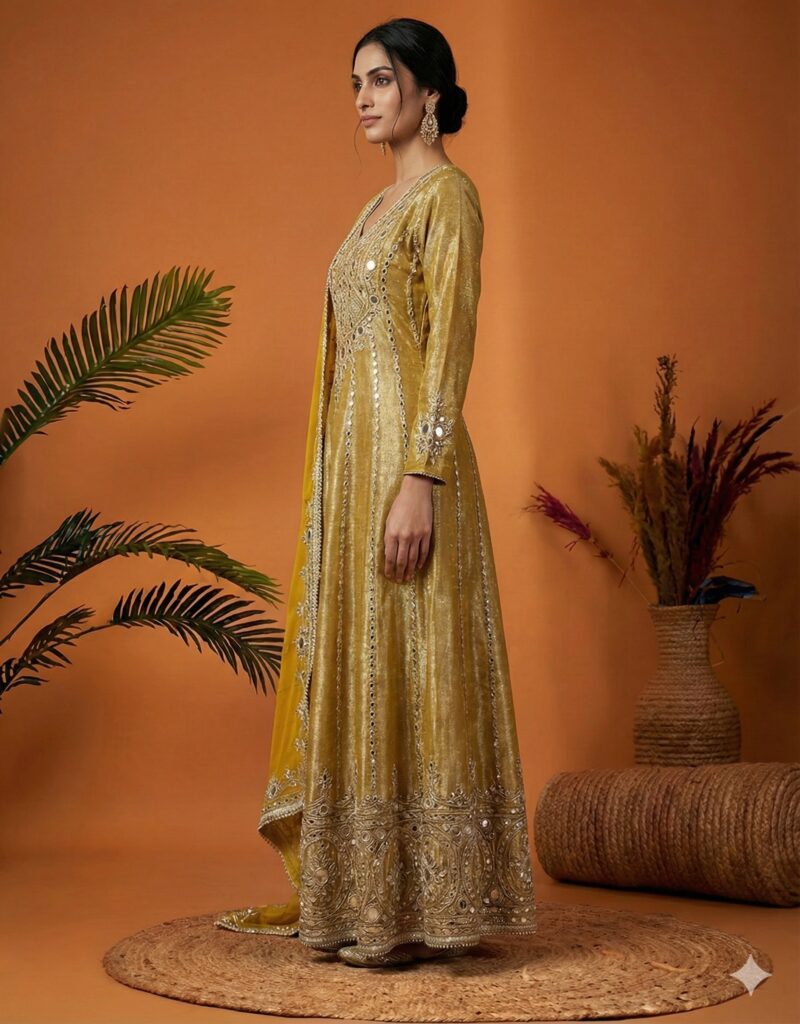 Shimmery Royal Mirror Work Anarkali