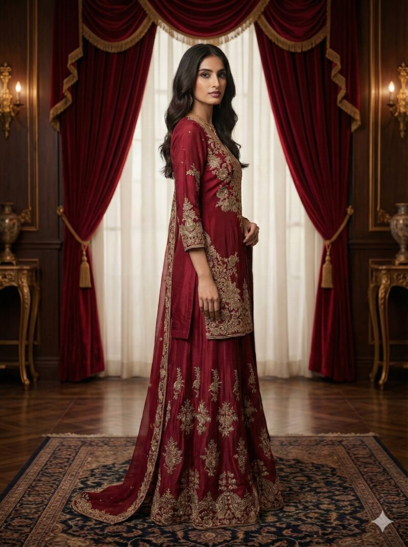 Royal Red Sharara Suit