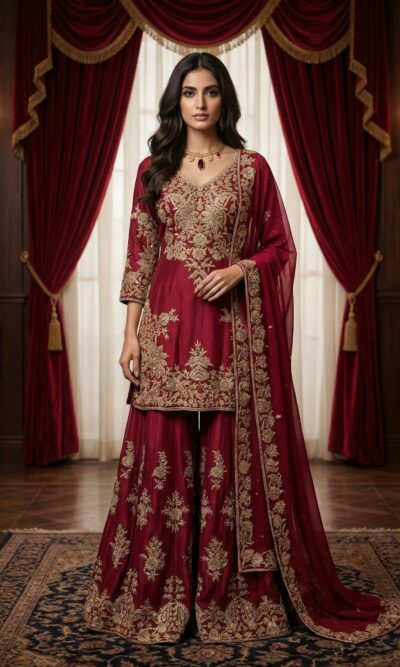 Royal Red Sharara Suit