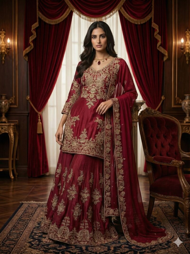 Royal Red Sharara Suit
