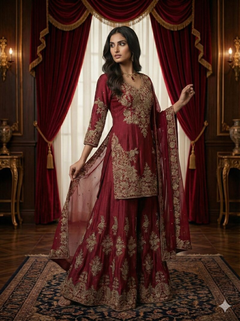 Royal Red Sharara Suit