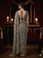 Embroidered Striped Saree