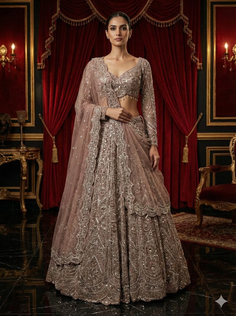 Embroidered Royal Blush Lehenga