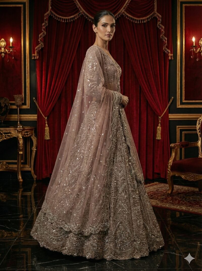 Embroidered Royal Blush Lehenga