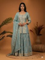 Powder Blue Embroidered Suit