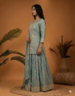 Powder Blue Embroidered Suit