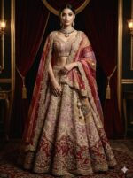 Royal Gold Maroon Zari Ensemble