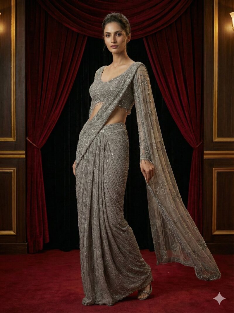Silver Starlight Drape Elegance