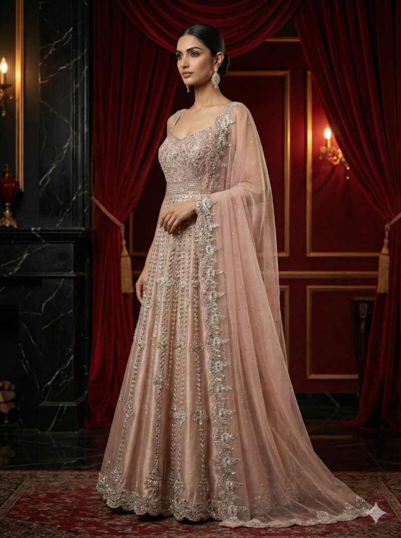 Blush Pink Silver Grace Anarkali