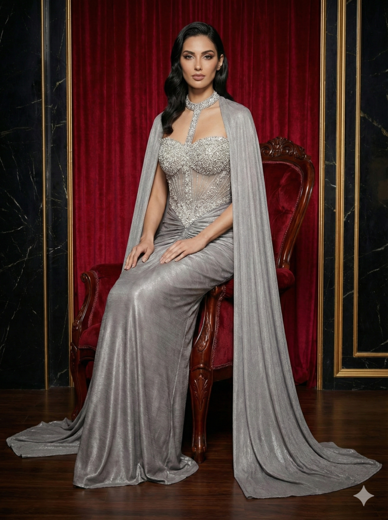 Timeless Silver Cape Ensemble