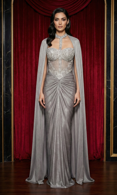 Timeless Silver Cape Ensemble
