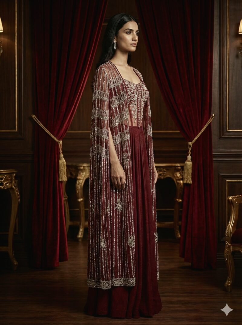 Regal Ruby Evening Attire
