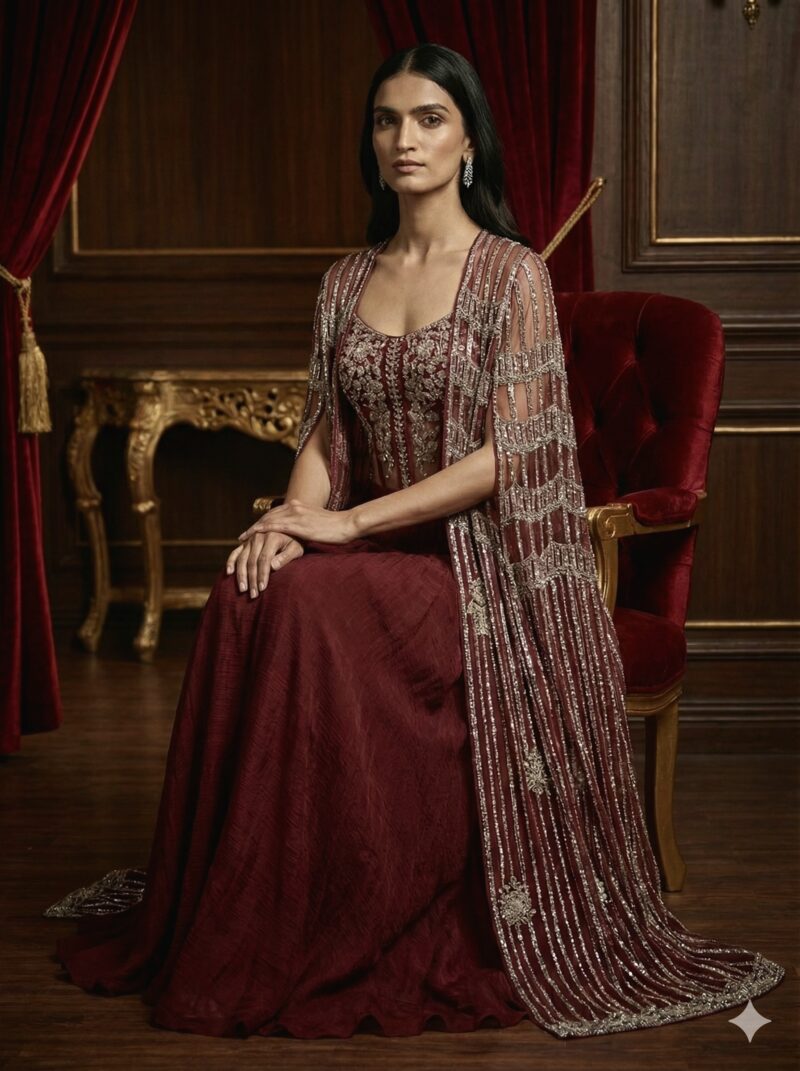 Regal Ruby Evening Attire