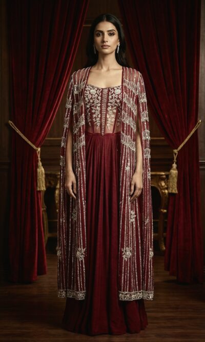 Regal Ruby Evening Attire