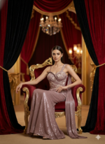 Soft Mauve Embellished Gown