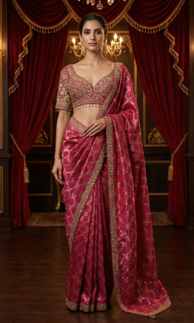Pink Royal Heritage Saree