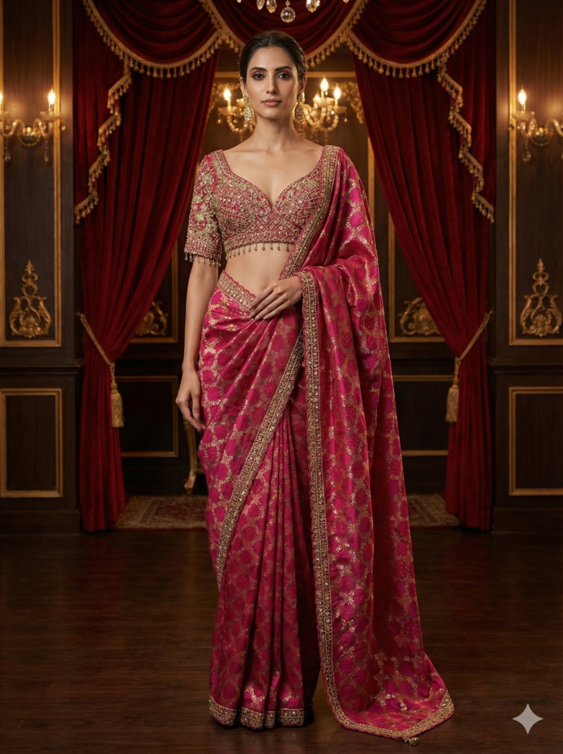 Pink Royal Heritage Saree