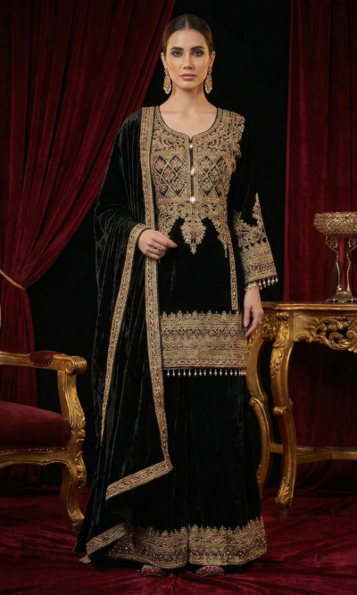 Midnight Gold Velvet Ensemble