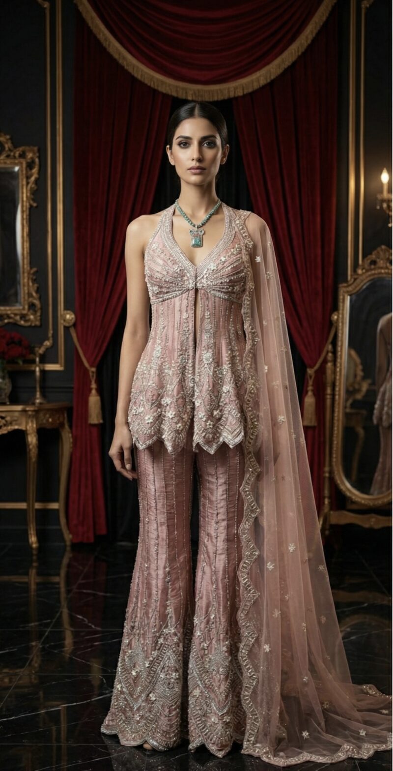 Soft Blush Pearl Sharara Ensemble