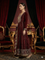 Regal Maroon Velvet Anarkali