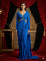 Electric Blue Draped Glam