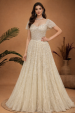 Luxury Champagne Ivory Flared Gown