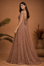 Elegant Embroidered Net Gown