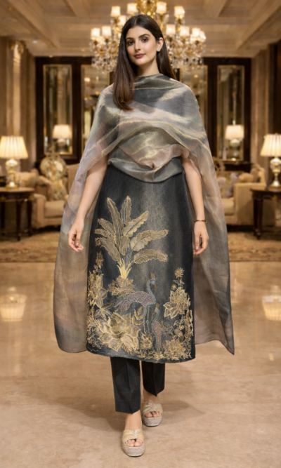 Premium Unstitched Suit with Dupatta