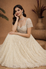 Luxury Champagne Ivory Flared Gown