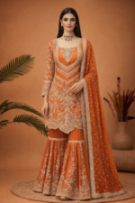 Royal Rust Embroidered Gharara Sets