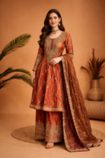 Royal Rust Embroidered Anarkali