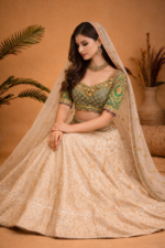Classic Ivory Lehenga Set with Detailed Blouse