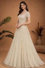 Luxury Champagne Ivory Flared Gown
