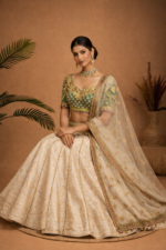 Classic Ivory Lehenga Set with Detailed Blouse