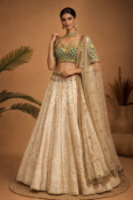 Classic Ivory Lehenga Set with Detailed Blouse