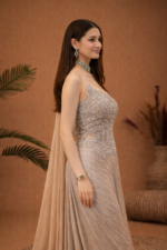 Embellished Indo-Western off Shoulder Cape Set