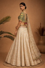 Classic Ivory Lehenga Set with Detailed Blouse