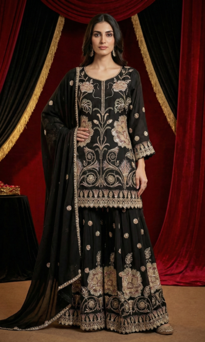 Elegant Black Festive Wear