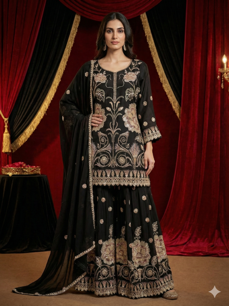 Elegant Black Festive Wear