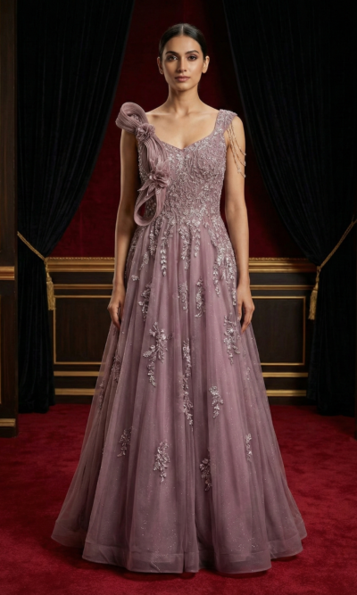 Soft Mauve Evening Gown